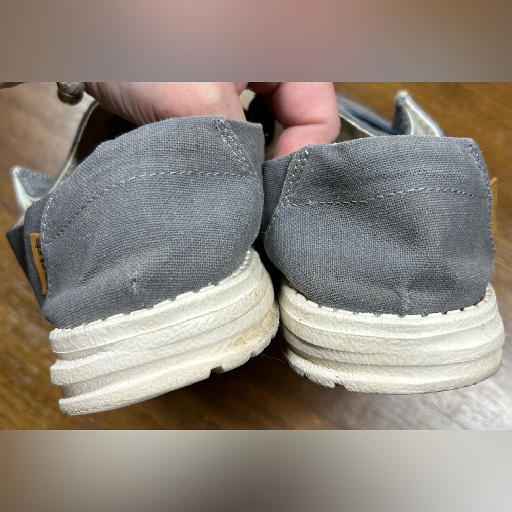 Hey Dude Size 10 Wendy Chambray Navy White (Grey) Shoes - Picture 4 of 6
